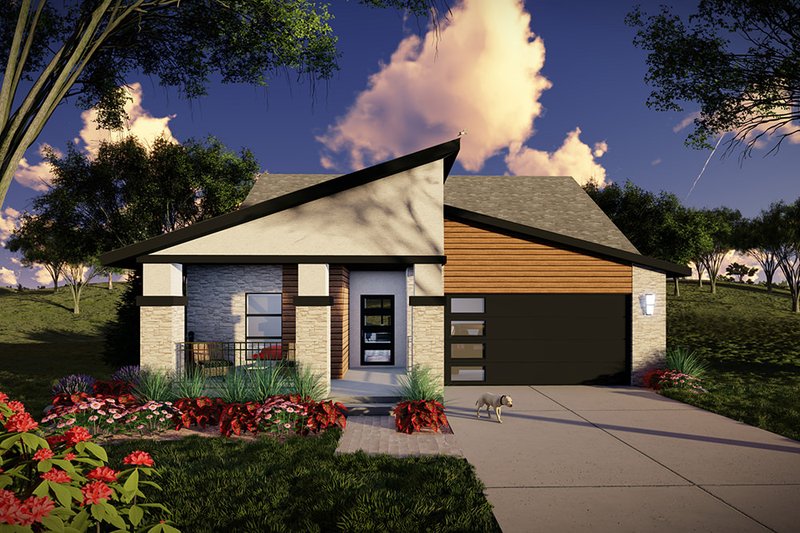 House Blueprint - Ranch Exterior - Front Elevation Plan #70-1514