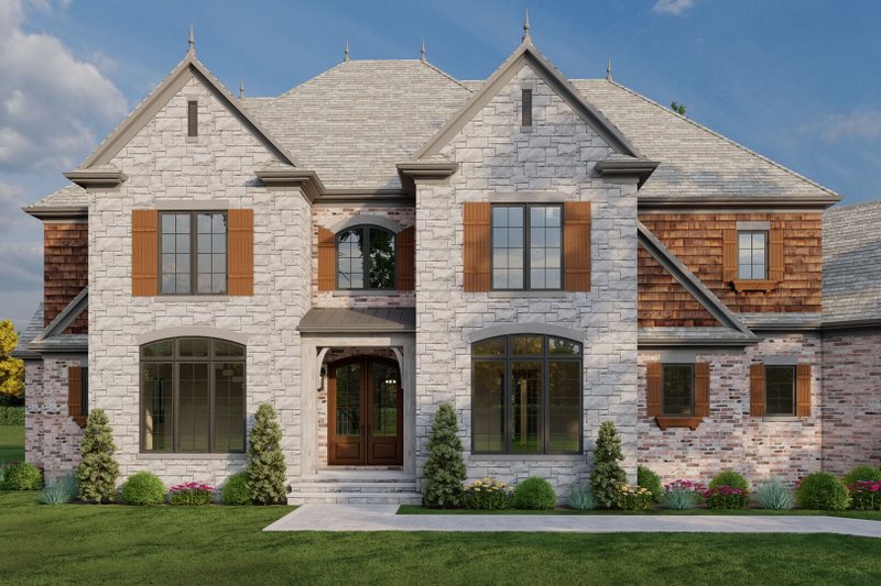 Architectural House Design - Exterior - Front Elevation 3 for European House Plan #17-3328 - 4 bed, 3.5 bath
