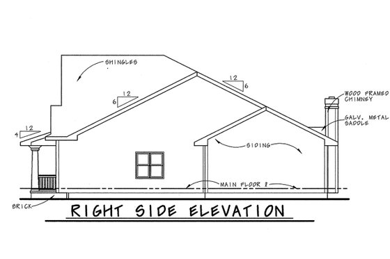 Exterior - Front Elevation 5 for Cottage House Plan #20-1208 - 2 bed, 2 bath