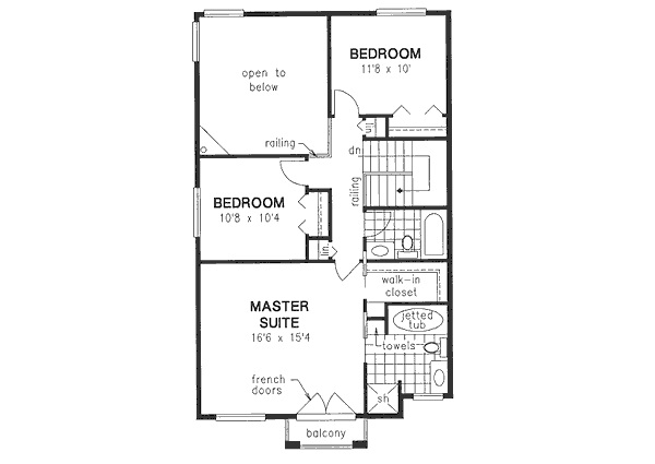 Traditional Floor Plan - Upper Floor Plan #18-4254