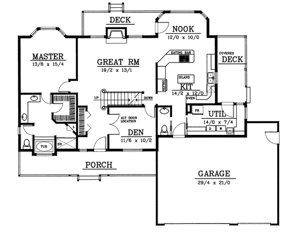 House Plan Design - Traditional Floor Plan - Main Floor Plan #98-203