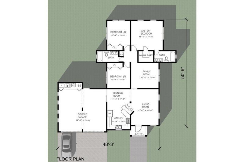 Dream House Plan - Floor Plan - Main Floor House Plan #495-2 - 3 bed, 2 bath