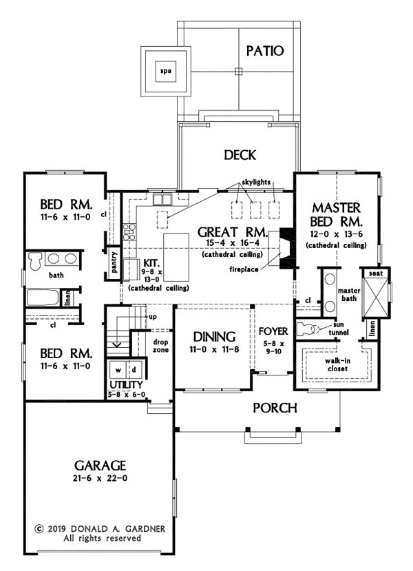 Ranch Floor Plan - Main Floor Plan #929-1090