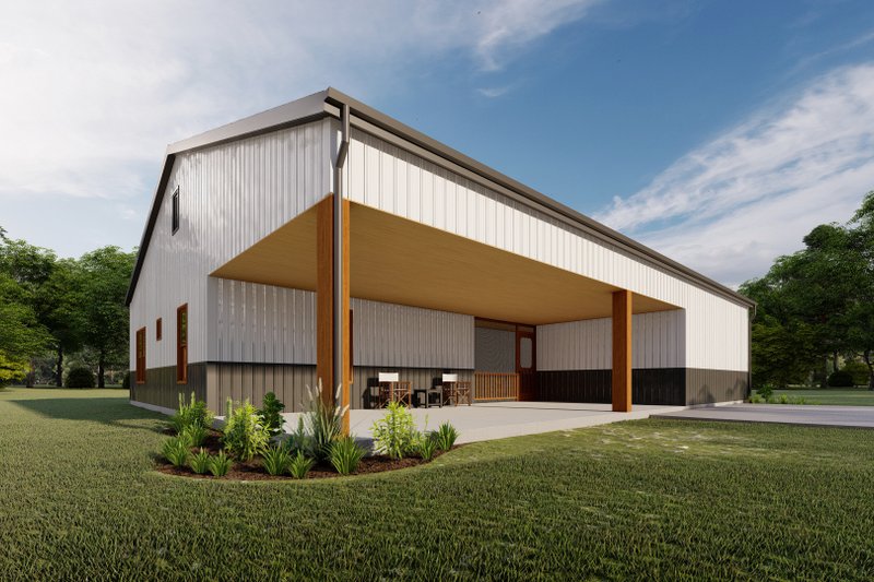Architectural House Design - Exterior - Other Elevation 4 for Barndominium House Plan #1092-61 - 3 bed, 2 bath