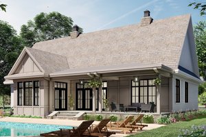 Exterior - Rear Elevation 1 for Farmhouse House Plan #51-1164 - 3 bed, 2.5 bath