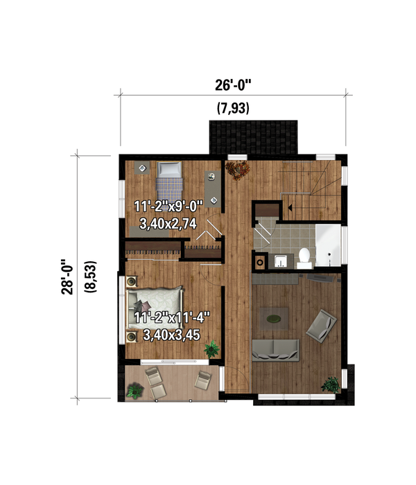 House Plan Design - Cottage Floor Plan - Upper Floor Plan #25-4924