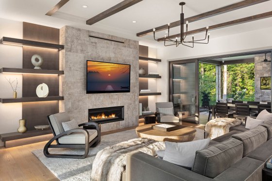 Interior - Family Room for Craftsman House Plan #938-147 - 3 bed, 3.5 bath