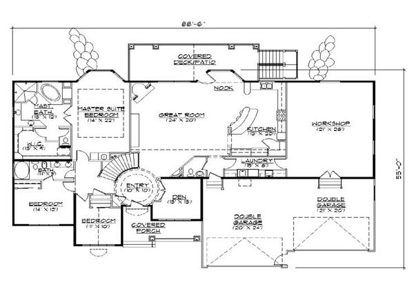 Traditional Floor Plan - Main Floor Plan #5-328
