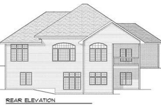 Exterior - Rear Elevation for European House Plan #70-676 - 4 bed, 3.5 bath