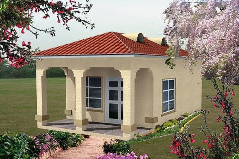 House Plan Design - Adobe / Southwestern Exterior - Front Elevation Plan #1-103