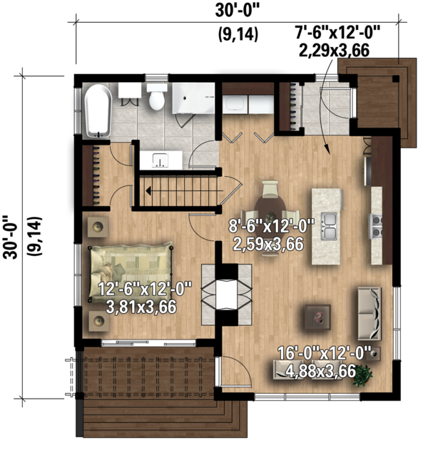 Architectural House Design - Contemporary Floor Plan - Main Floor Plan #25-4578