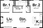 Modern Style House Plan - 2 Beds 1 Baths 1014 Sq/Ft Plan #455-319 