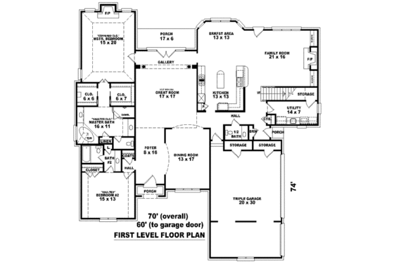 Floor Plan - Main Floor for European House Plan #81-1325 - 5 bed, 4 bath