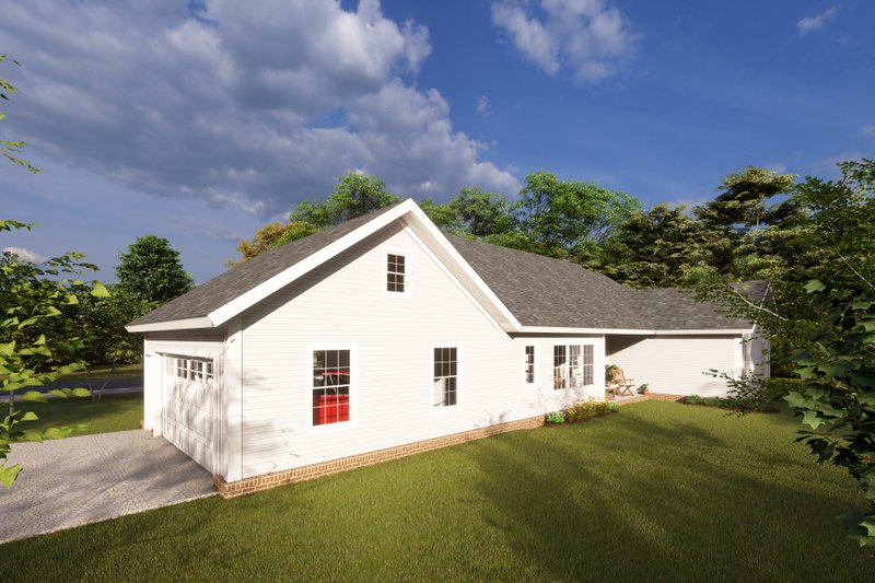House Blueprint - Exterior - Rear Elevation 1 for Cottage House Plan #513-2190 - 3 bed, 2 bath