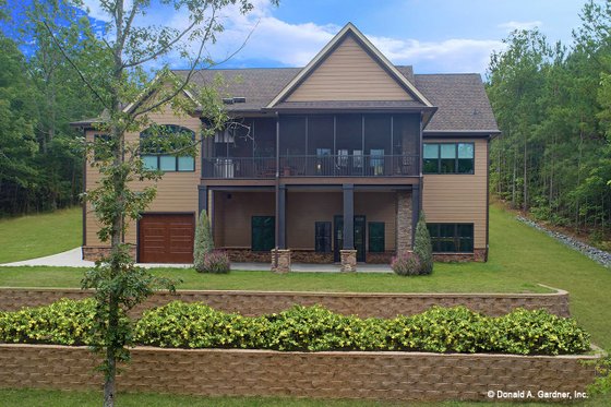 Exterior - Rear Elevation 2 for Craftsman House Plan #929-1040 - 3 bed, 2 bath