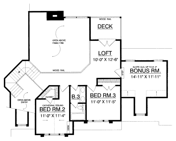 House Plan Design - European Floor Plan - Upper Floor Plan #40-434