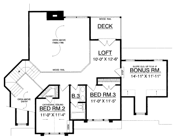 European Floor Plan - Upper Floor Plan #40-434