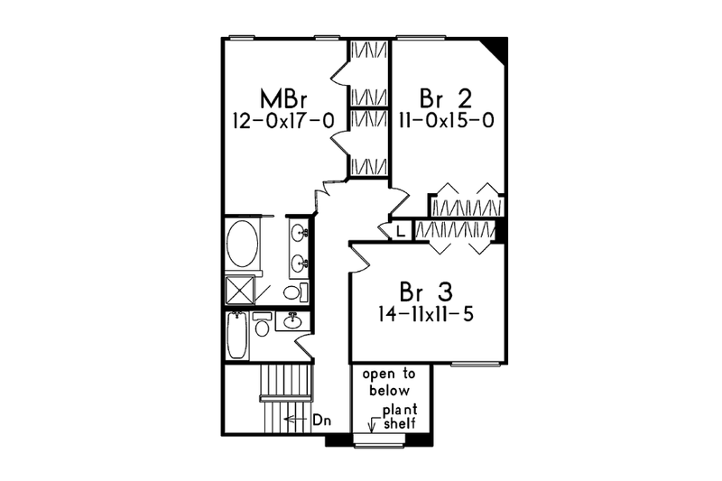 Home Plan - Floor Plan - Upper Floor for Traditional House Plan #57-145 - 3 bed, 2.5 bath
