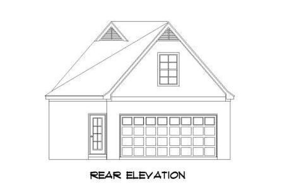 Exterior - Rear Elevation for European House Plan #424-46 - 3 bed, 2 bath