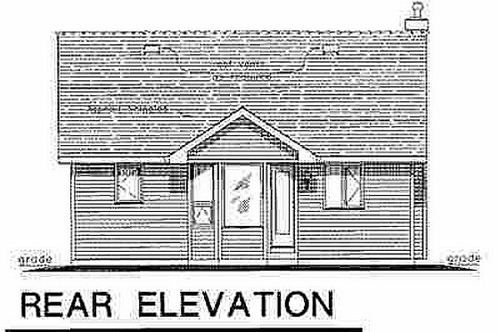 Exterior - Rear Elevation for Cottage House Plan #18-1048 - 1 bed, 1 bath