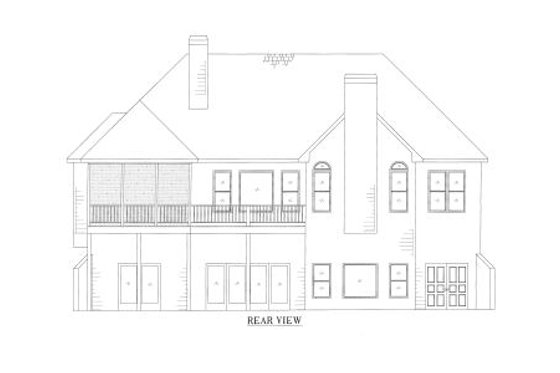 Exterior - Rear Elevation for Country House Plan #437-39 - 3 bed, 3.5 bath