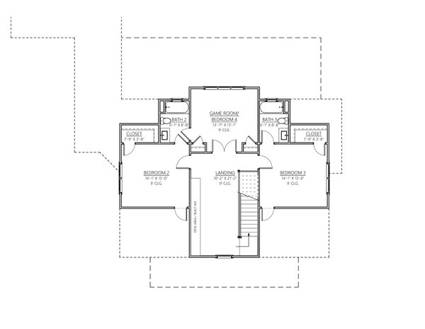 Architectural House Design - Southern Floor Plan - Upper Floor Plan #1094-4