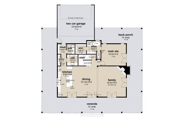 House Blueprint - Farmhouse Floor Plan - Main Floor Plan #120-295