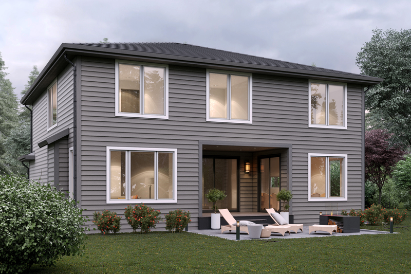 Dream House Plan - Exterior - Rear Elevation 1 for Contemporary House Plan #1066-6 - 4 bed, 3 bath
