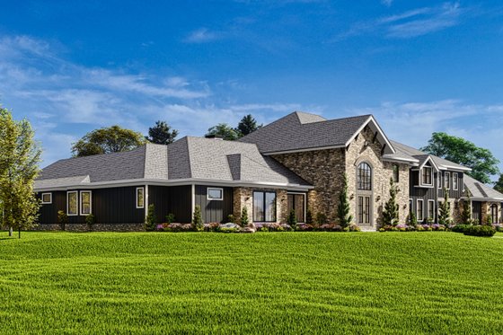 Exterior - Front Elevation 9 for European House Plan #54-586 - 7 bed, 7 bath