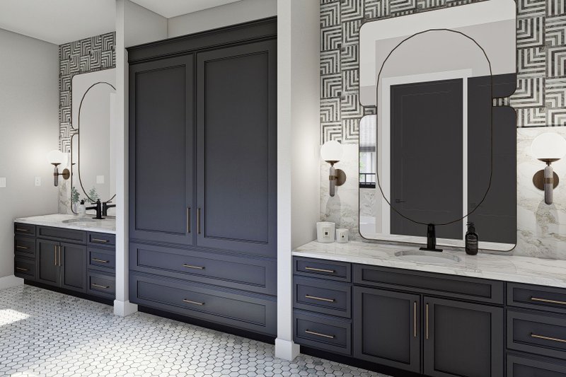 House Blueprint - Interior - Master Bathroom for Mediterranean House Plan #455-620 - 2 bed, 2 bath