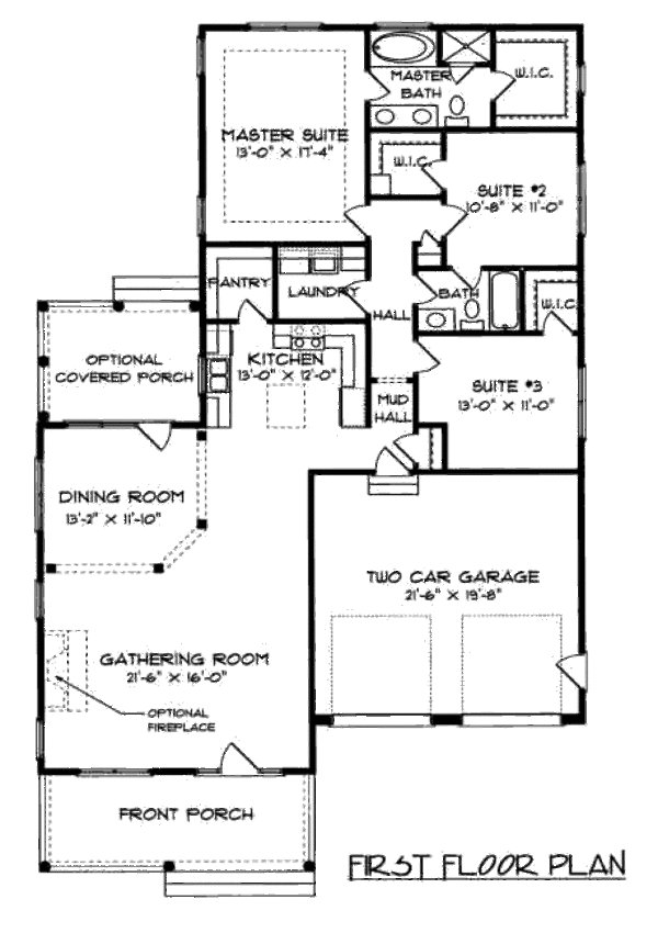 Colonial Floor Plan - Main Floor Plan #413-790