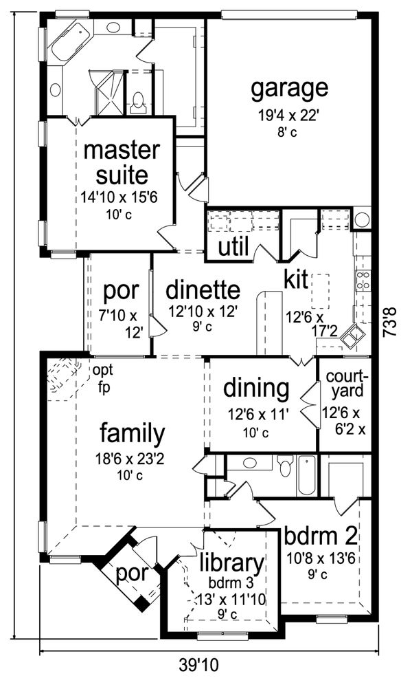 Architectural House Design - Traditional Floor Plan - Main Floor Plan #84-580