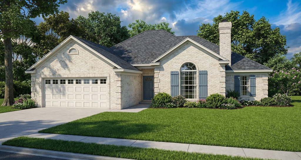 Exterior - Front Elevation 2 for European House Plan #17-164 - 3 bed, 2 bath