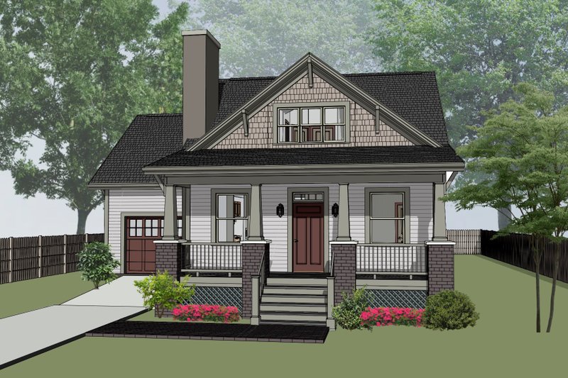 House Blueprint - Farmhouse Exterior - Front Elevation Plan #79-335
