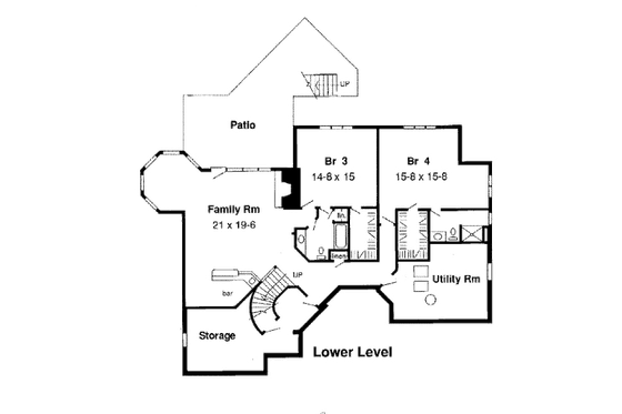 Floor Plan - Lower Floor for Traditional House Plan #312-589 - 4 bed, 4 bath