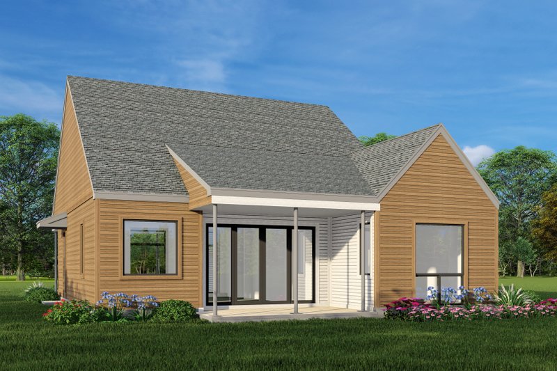 House Blueprint - Exterior - Rear Elevation for European House Plan #472-444 - 3 bed, 2 bath
