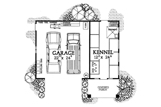 Floor Plan - Main Floor for Traditional House Plan #72-268, 0 bath