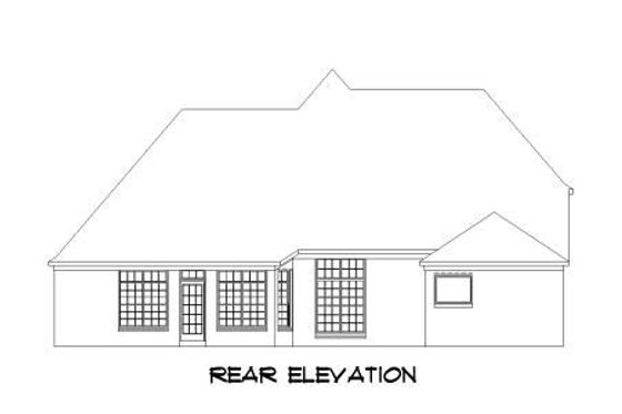 Exterior - Rear Elevation for Traditional House Plan #424-21 - 4 bed, 4 bath