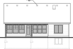 Exterior - Rear Elevation for Ranch House Plan #1073-41 - 2 bed, 2.5 bath
