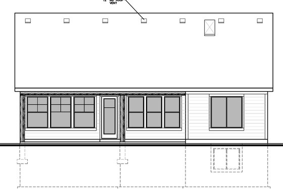 Exterior - Rear Elevation for Ranch House Plan #1073-41 - 2 bed, 2.5 bath