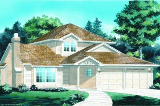 Exterior - Front Elevation for Traditional House Plan #47-539 - 3 bed, 2.5 bath