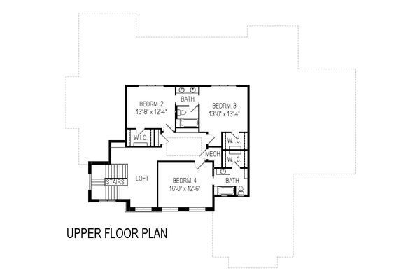 House Blueprint - Contemporary Floor Plan - Upper Floor Plan #920-72