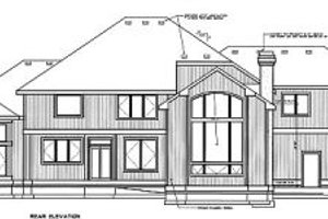 Exterior - Rear Elevation for European House Plan #94-209 - 4 bed, 3.5 bath
