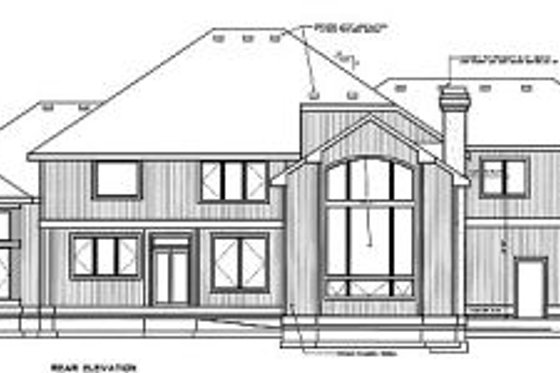 Exterior - Rear Elevation for European House Plan #94-209 - 4 bed, 3.5 bath