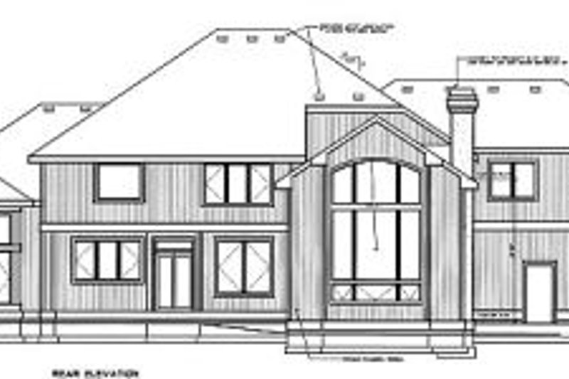 Home Plan - Exterior - Rear Elevation for European House Plan #94-209 - 4 bed, 3.5 bath