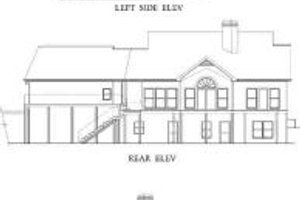 Exterior - Rear Elevation for Traditional House Plan #71-116 - 2 bed, 2.5 bath