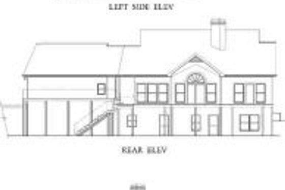 Exterior - Rear Elevation for Traditional House Plan #71-116 - 2 bed, 2.5 bath