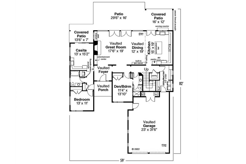 Contemporary Style House Plan - 4 Beds 4 Baths 3040 Sq/Ft Plan #124 ...