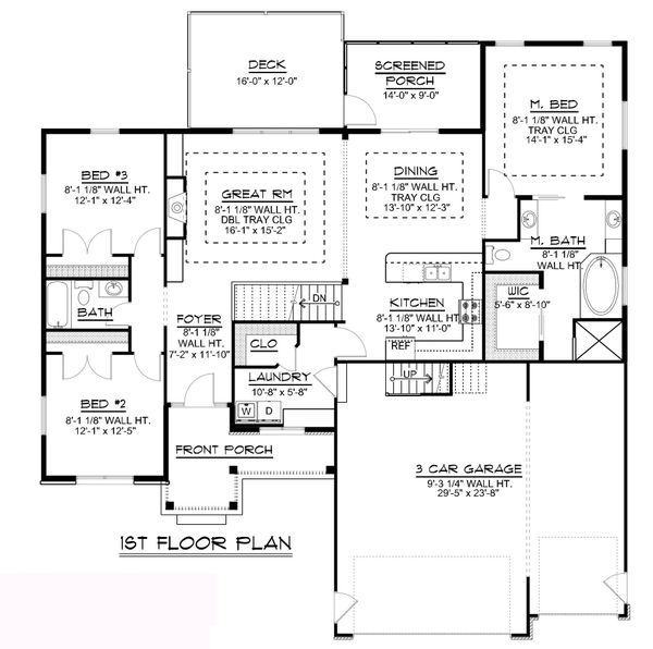 Craftsman Floor Plan - Main Floor Plan #1064-62