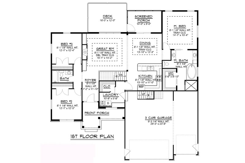 Architectural House Design - Floor Plan - Main Floor for Craftsman House Plan #1064-62 - 3 bed, 2 bath